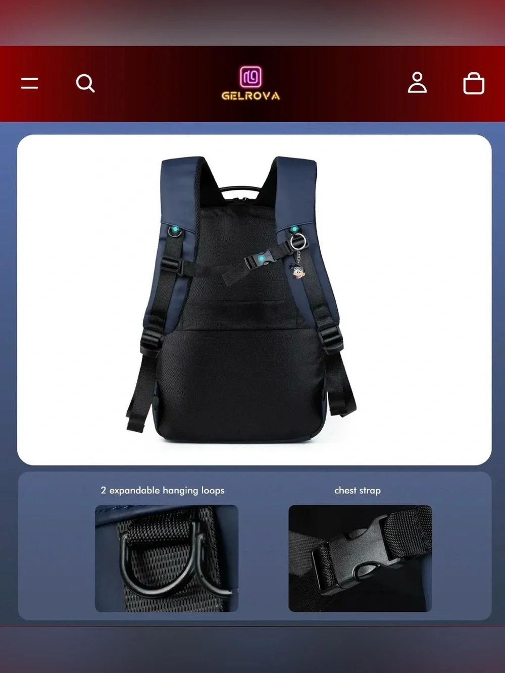 Gelrova LuminaPack X1 Black LED Motorcycle Backpack 16.6”